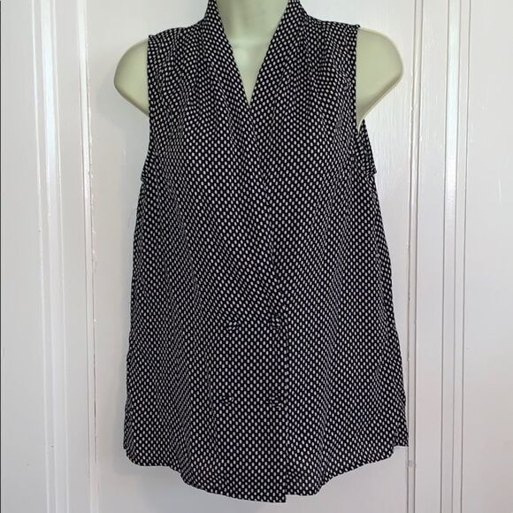 Nwot Who What Wear black/white polka dot blouse - Picture 1 of 7